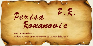 Periša Romanović vizit kartica